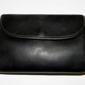 SETTLER Tri-Fold Wallet ~ Black /Red Inner Vegetable Tanned Full- Grain Leather